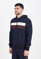 LACOSTE Felpa con cappuccio blu da uomo con motivo color block SH8161 6WZ LACOSTE 