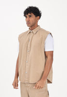 I'M BRIAN Camicia smanicata beige da uomo CA3654 0025 I'M BRIAN 