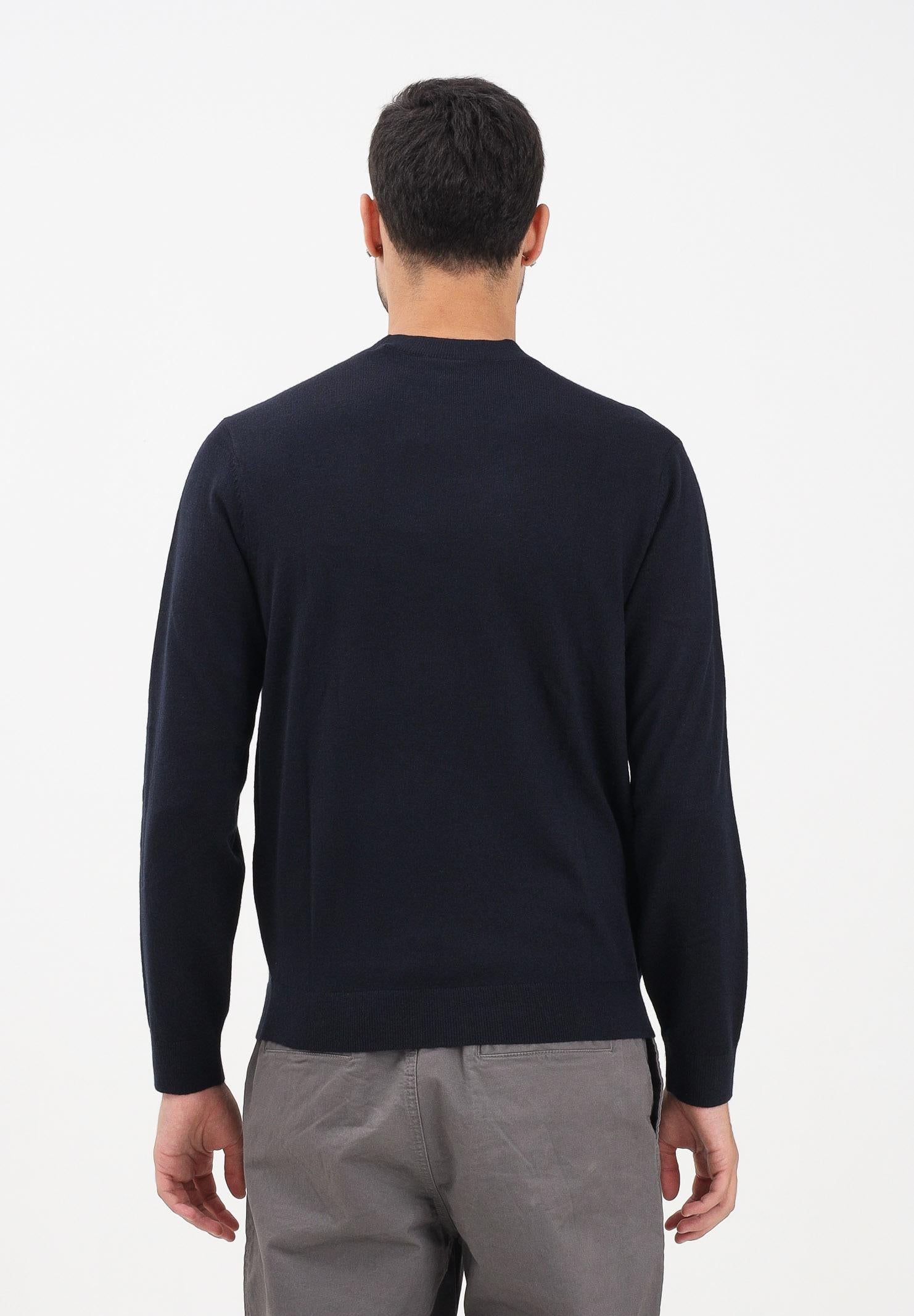 ARMANI EXCHANGE Maglioncino girocollo blu da uomo con patch logo XM001329AF11982 UB101 ARMANI EXCHANGE 