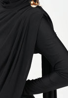 TPN Abito corto Brooks nero da donna con dettaglio metallico e volant BROOKS112W5 D6 TPN 