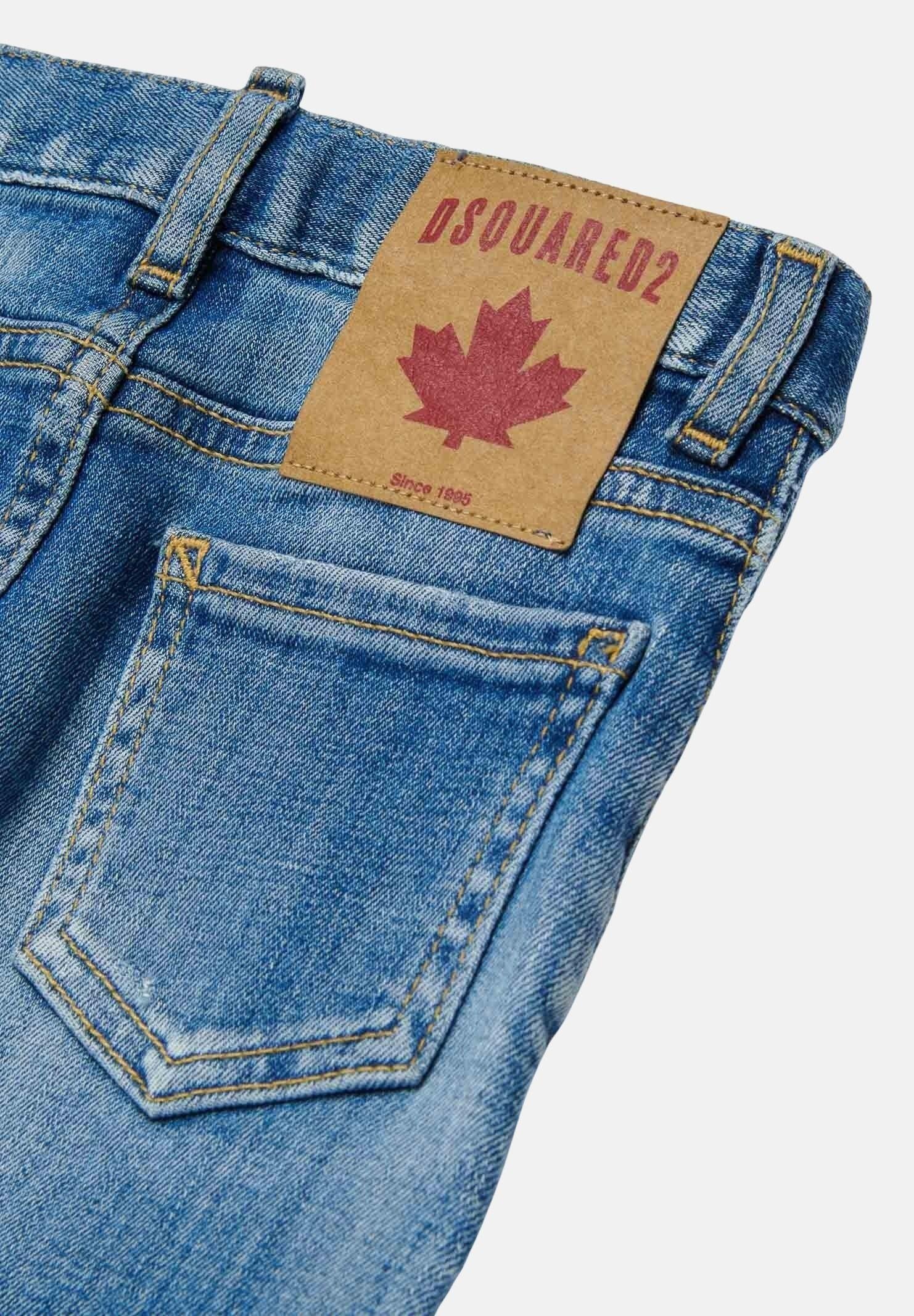 DSQUARED2 Jeans slim in denim chiaro da neonato DQ01TCD0AFN DQ01 DSQUARED2 
