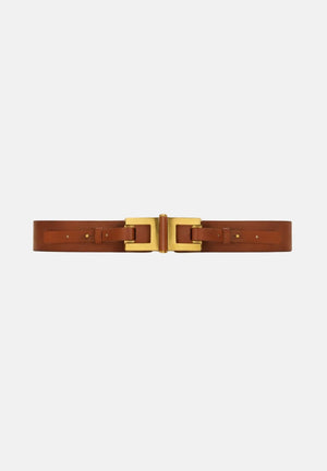 ELISABETTA FRANCHI Cintura cognac da donna con dettaglio logo CT50S61E2 027 ELISABETTA FRANCHI 