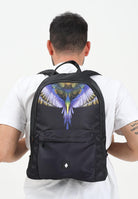 MARCELO BURLON COUNTY OF MILAN Zaino nero per uomo e donna con stampa COMAF250109 . MARCELO BURLON COUNTY OF MILAN 