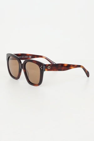CRISTIAN LEROY Occhiali da sole marroni da donna con montatura in acetato tartarugato 700203 02 CRISTIAN LEROY 