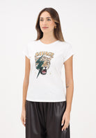 VICOLO T-shirt a manica corta bianca da donna con stampa RF0444 BI VICOLO 
