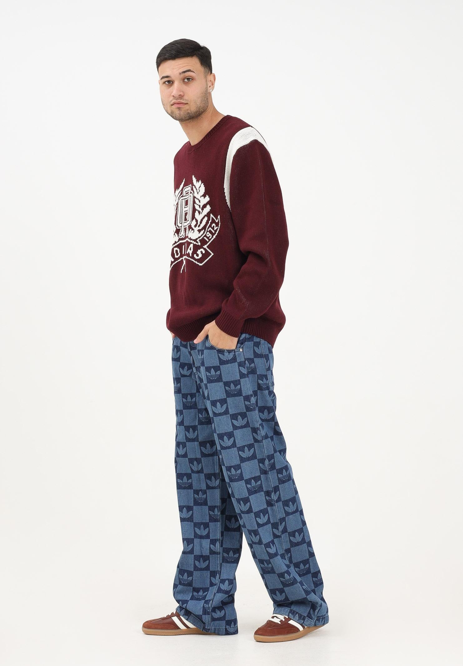 ADIDAS ORIGINALS Jeans Monogram All Over Print in denim medio da uomo JY2993 . ADIDAS ORIGINALS 