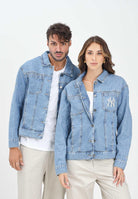 NEW ERA Giacca di jeans New York Yankees MLB in denim chiaro per uomo e donna 60684315 . NEW ERA 