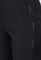 ELISABETTA FRANCHI Pantalone elegante nero da donna con dettagli smoking PA08856E2 110 ELISABETTA FRANCHI 