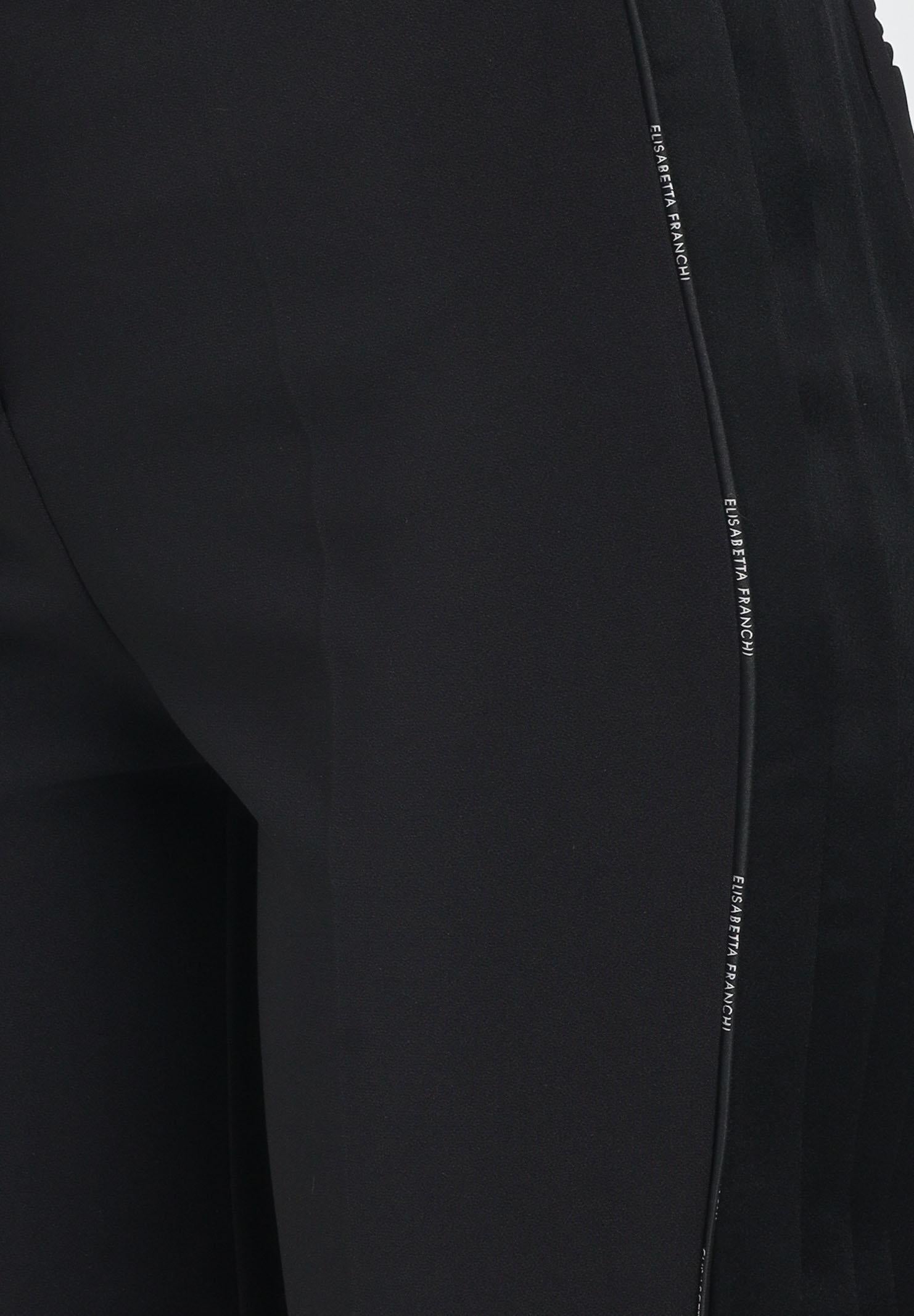 ELISABETTA FRANCHI Pantalone elegante nero da donna con dettagli smoking PA08856E2 110 ELISABETTA FRANCHI 