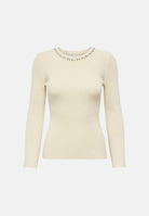 ONLY Pullover Natascha LS Bling O-Neck CC Knt Birch Silver Bling beige da donna. 15350822 BISI ONLY 