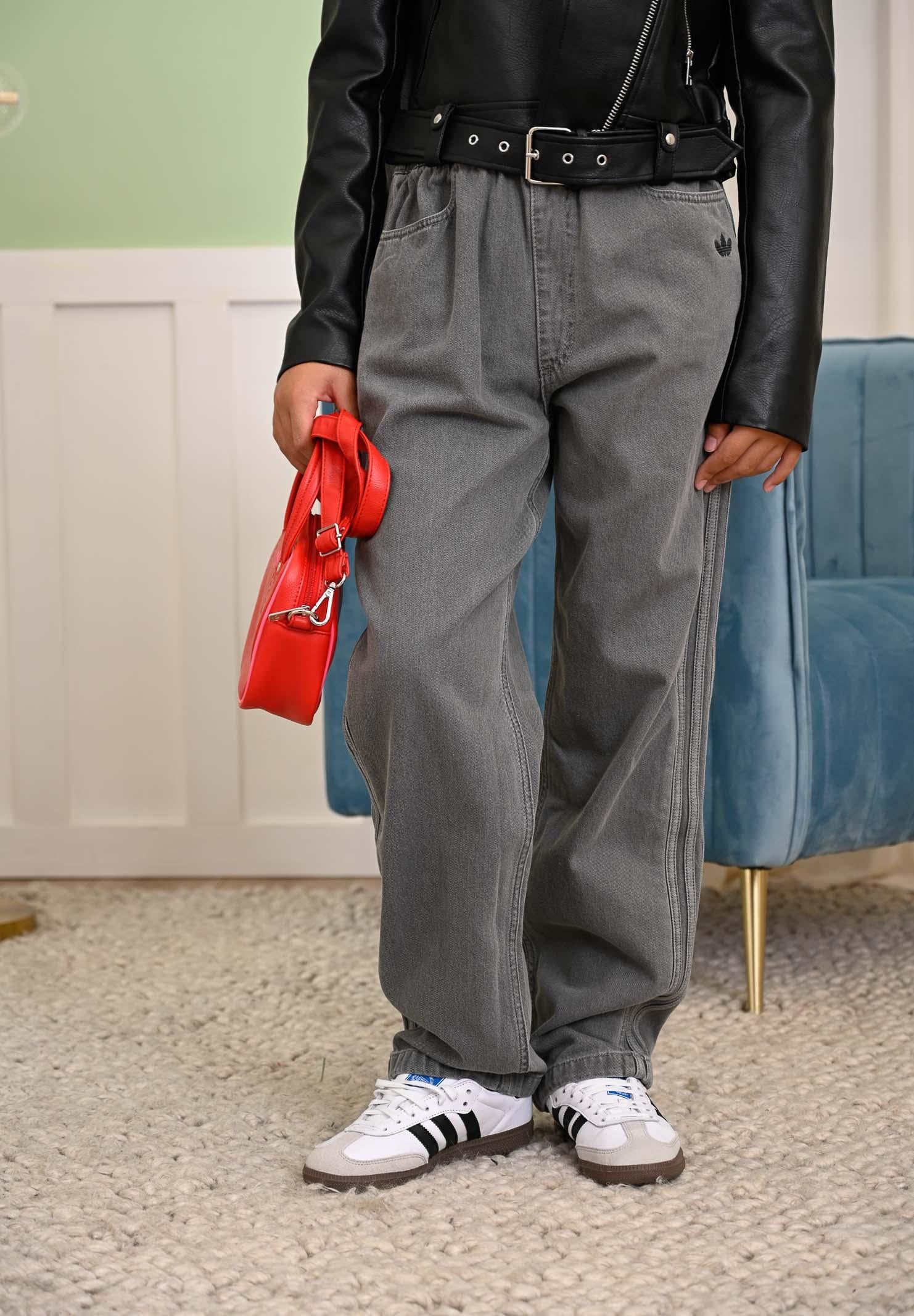 ADIDAS ORIGINALS Jeans in denim grigio per bambino e bambina JV7802  ADIDAS ORIGINALS 