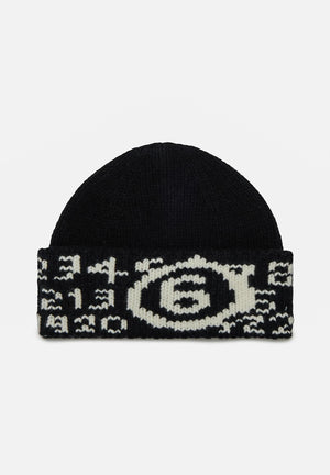 MAISON MARGIELA Berretto di lana nero per uomo e donna con Numeric logo jacquard M60915MM06M M6900 MAISON MARGIELA 