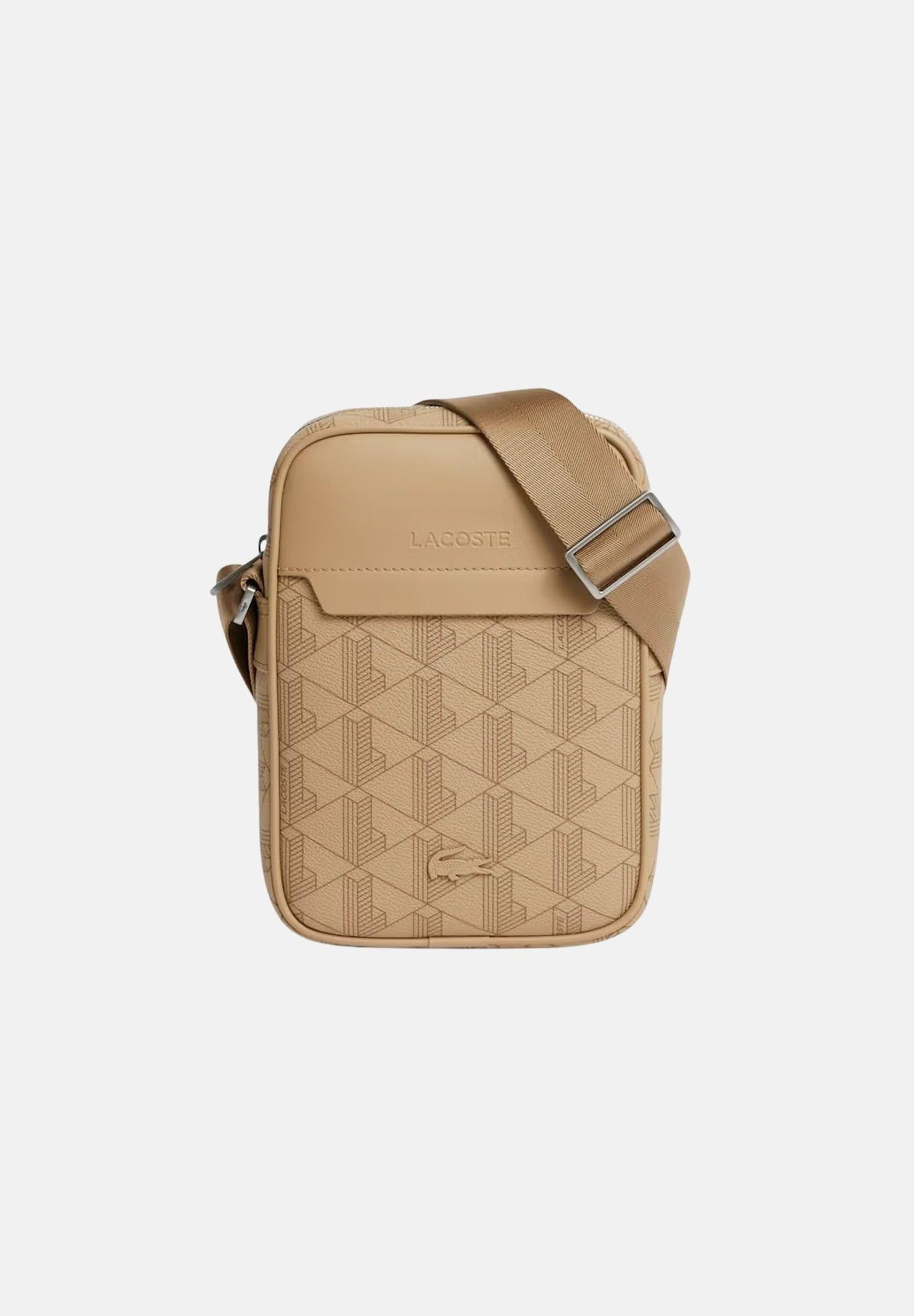LACOSTE Borsello beige da uomo con stampa monogramma The Blend NH4410 R59 LACOSTE 