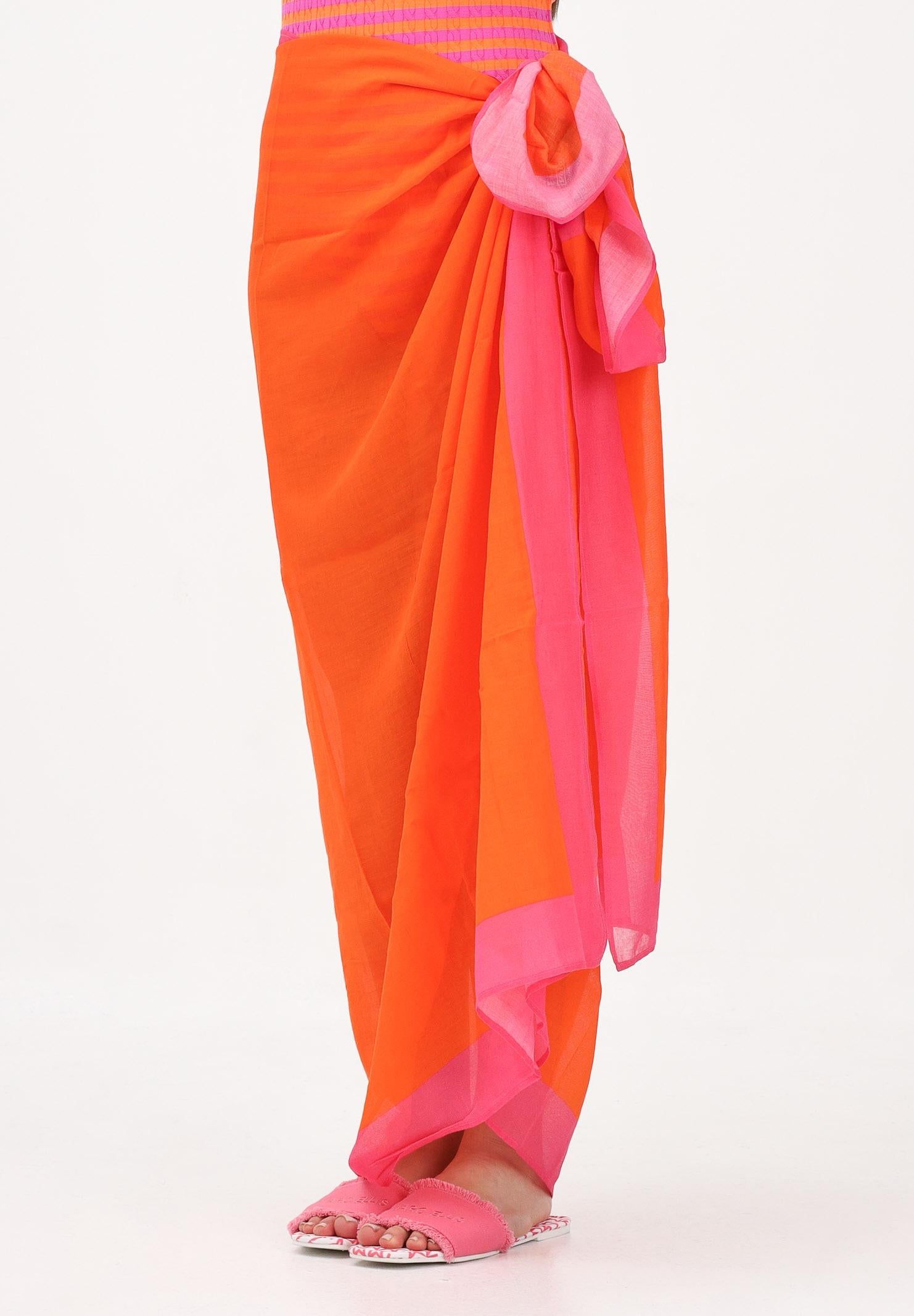 RALPH LAUREN Pareo arancione e fucsia da donna con stampa 21603385 OR RALPH LAUREN 