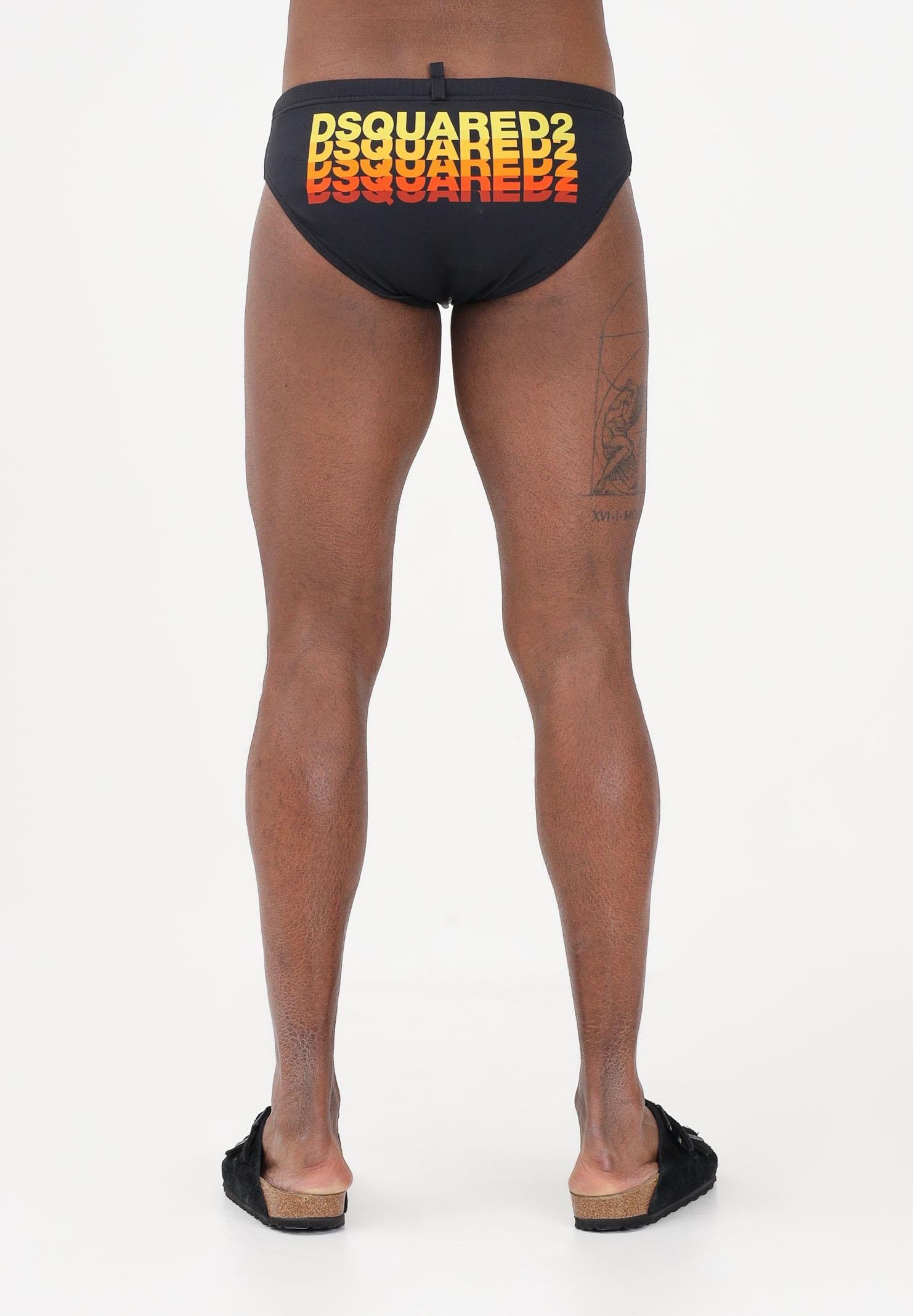 DSQUARED2 Slip mare nero da uomo con stampa sul retro D7B356700 001 DSQUARED2 