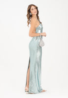 PATRIZIA PEPE Abito lungo verde acqua da donna con paillettes 8A1567J326 G615 PATRIZIA PEPE 