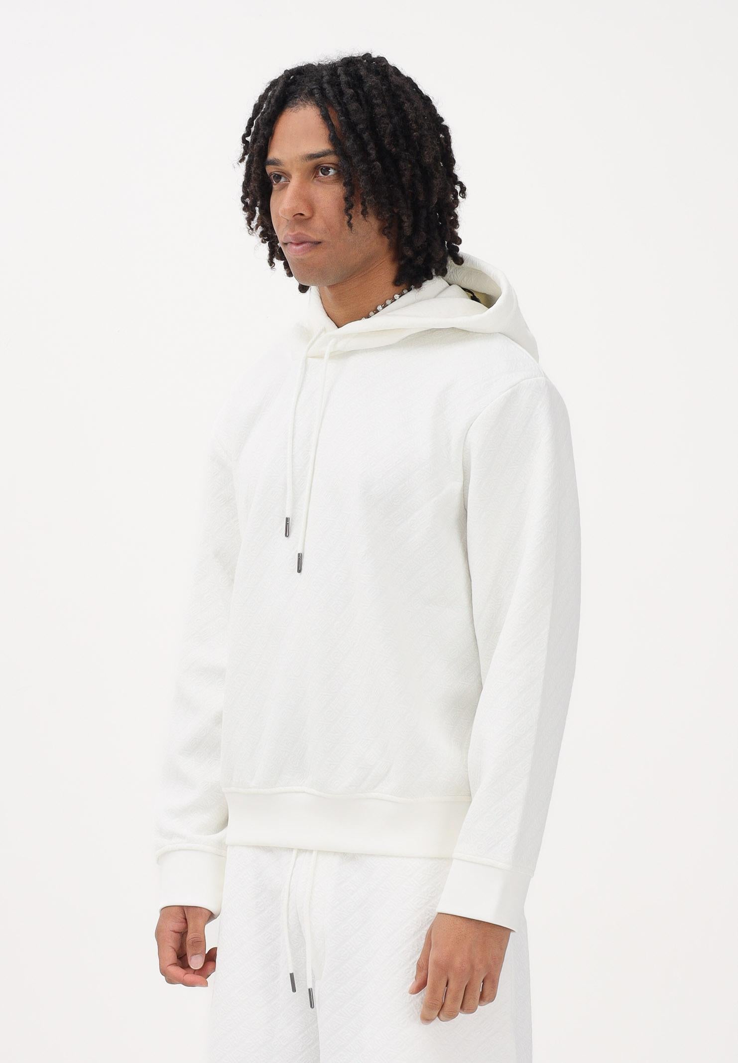 ARMANI EXCHANGE Felpa con cappuccio bianca da uomo con texture jacquard XM002344AF21862 U0009 ARMANI EXCHANGE 