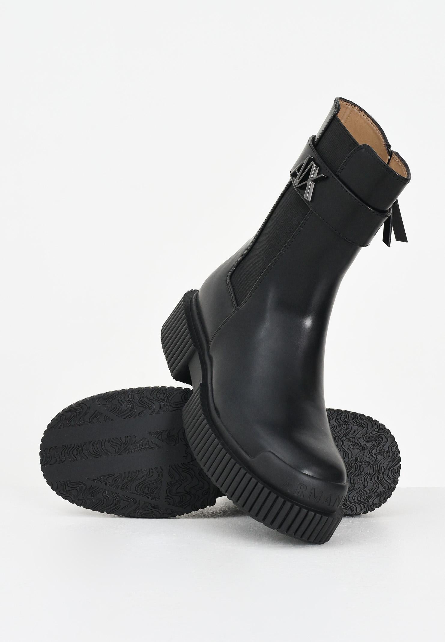 ARMANI EXCHANGE Stivali bassi neri da donna con logo A|X XW001634AF17474 UC001 ARMANI EXCHANGE 