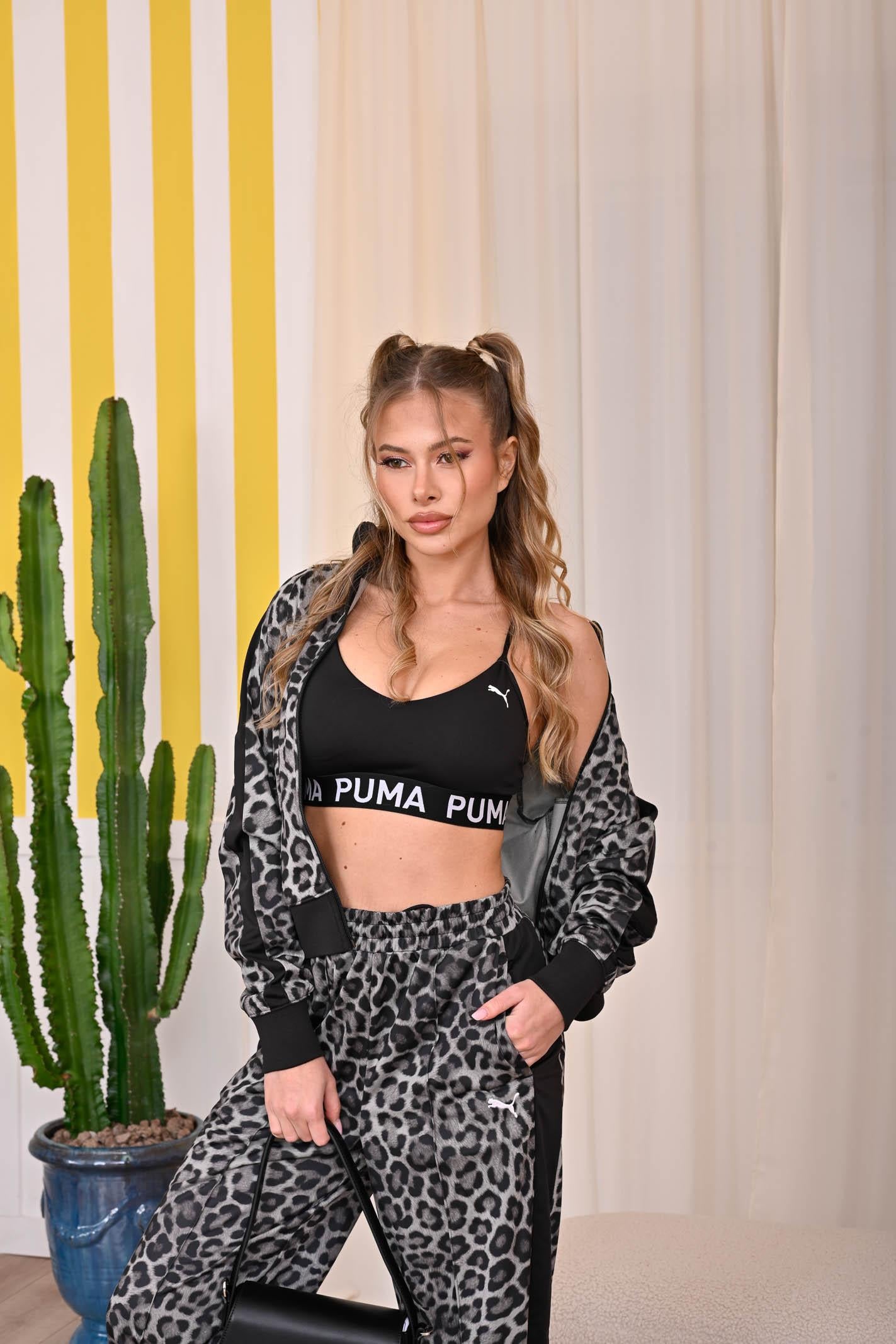 PUMA Pantalone sportivo T7 Leo Luxe Aop Straight Op nero da donna 632343 01 PUMA 