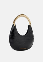 ELISABETTA FRANCHI Borsa a mano nera da donna con stampa cocco BS29A56E2 110 ELISABETTA FRANCHI 