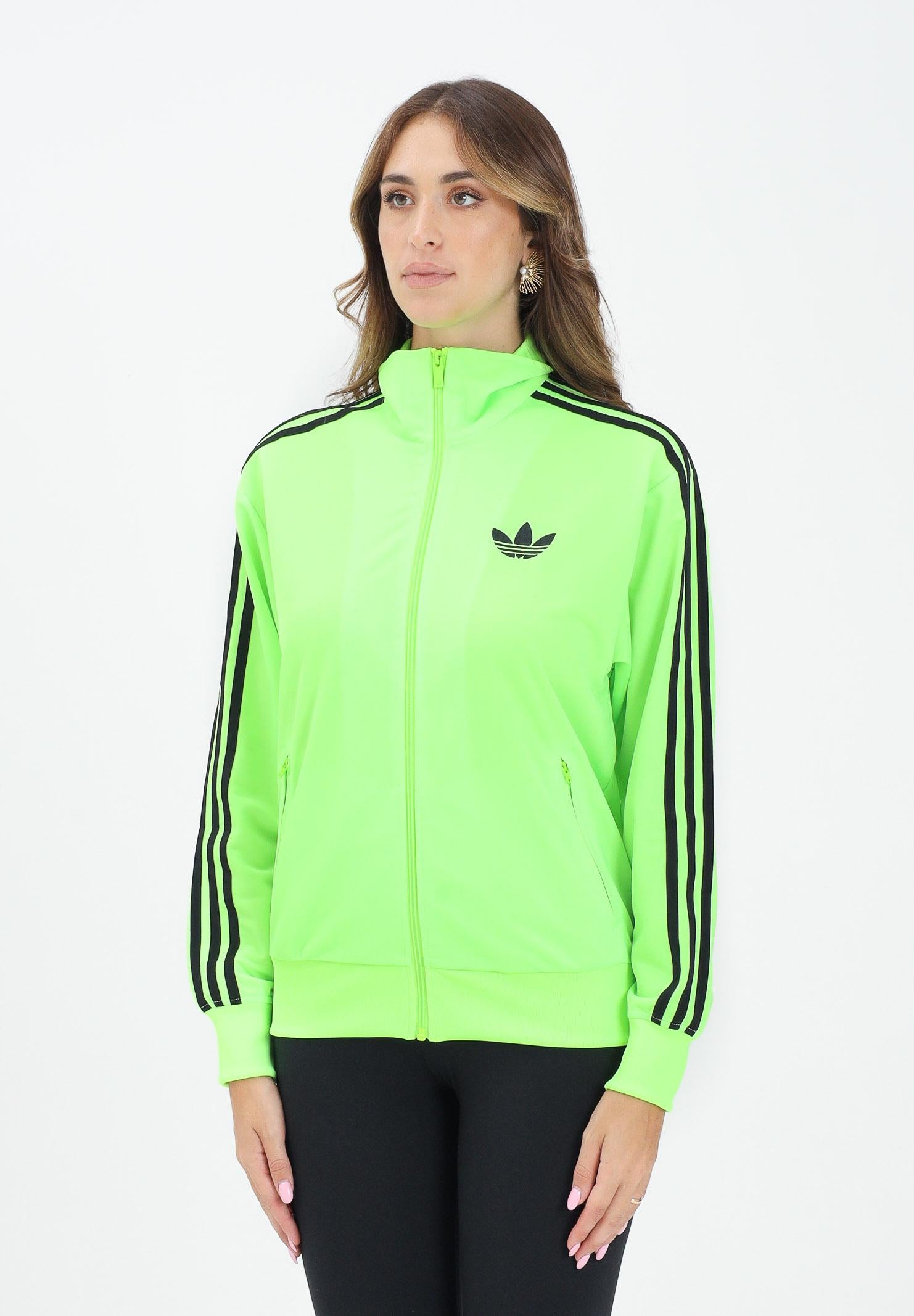 ADIDAS ORIGINALS Felpa con zip adicolor Classic Firebird Loose verde fluo da donna JX7859  ADIDAS ORIGINALS 