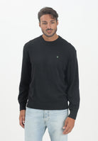 CALVIN KLEIN JEANS Maglioncino girocollo nero da uomo con ricamo CK LV04RC309GUB1 . CALVIN KLEIN JEANS 