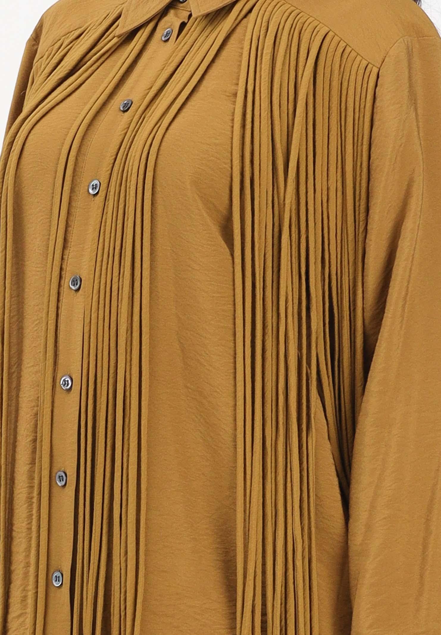 PINKO Camicia a manica lunga kiwi da donna con frange 106824A3AY L25 PINKO 