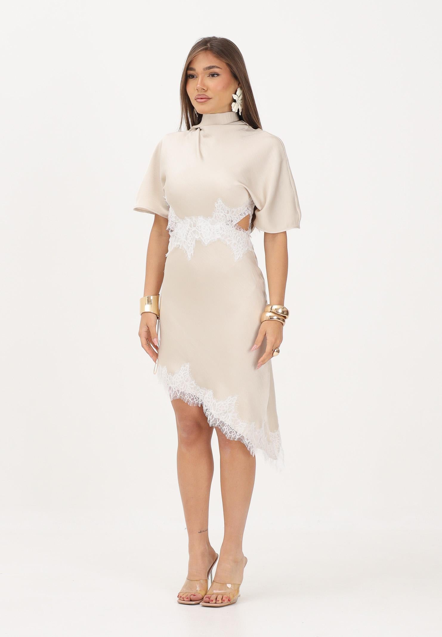 VICOLO abito corto Abito pizzo cut out beige donna AB1665 BE VICOLO 