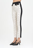 ELISABETTA FRANCHI Pantalone elegante panna da donna con stampa PAS0156E2 EF1 ELISABETTA FRANCHI 