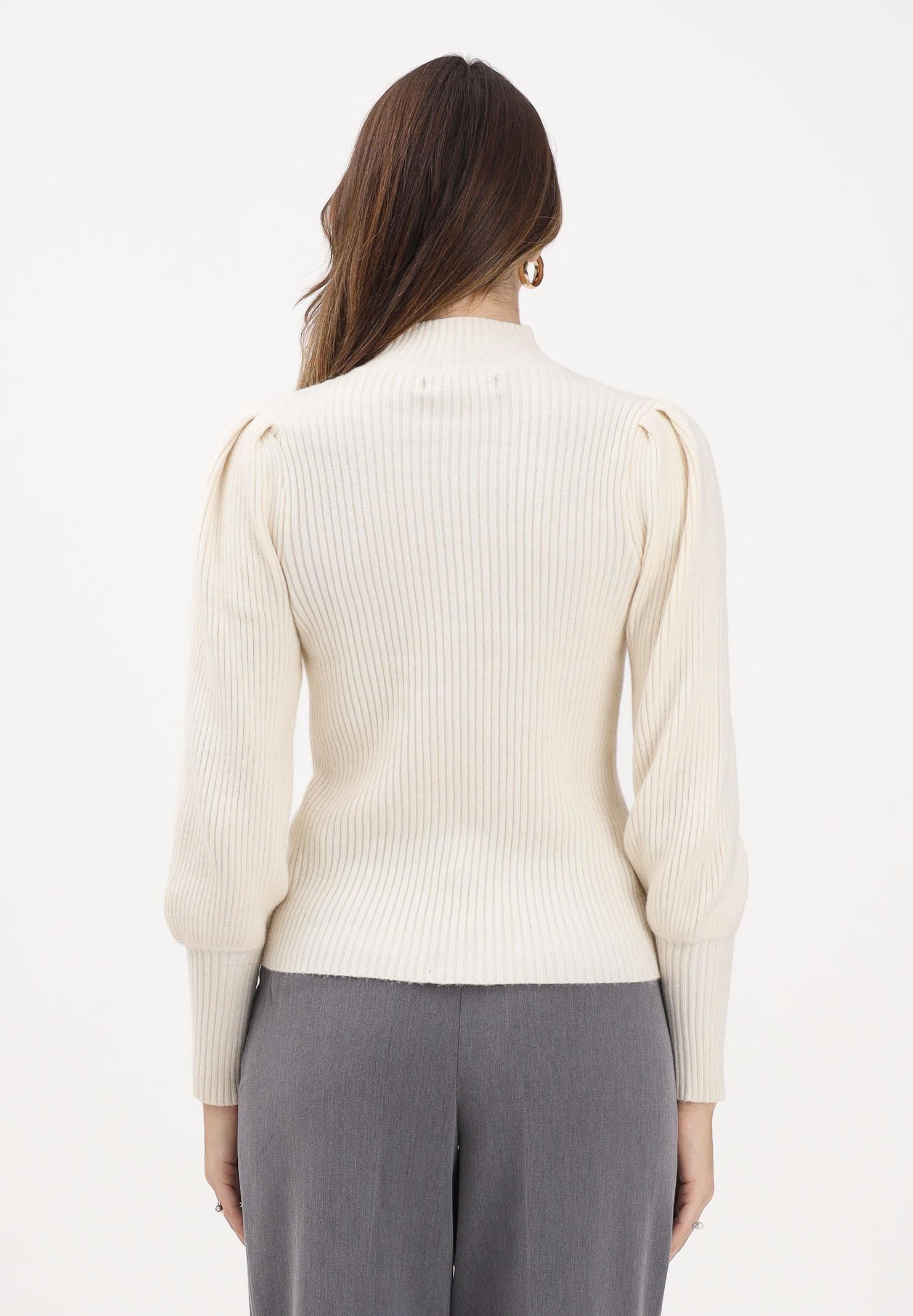 ONLY Maglioncino a collo alto panna da donna realizzato in morbida maglia a costine 15232494 WhitecapGray ONLY 