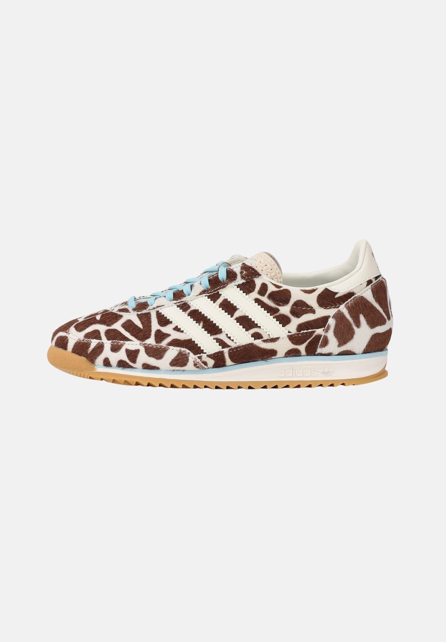 ADIDAS ORIGINALS Sneakers SL72 panna e marroni per uomo e donna con stampa giraffa KH8967 . ADIDAS ORIGINALS 