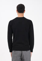 BLAUER Maglioncino girocollo nero da uomo con patch logo 25WBLUM01283-007360 999 BLAUER 