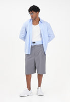 I'M BRIAN Bermuda grigio da uomo con elastico in cotone BE3682 GRIG I'M BRIAN 