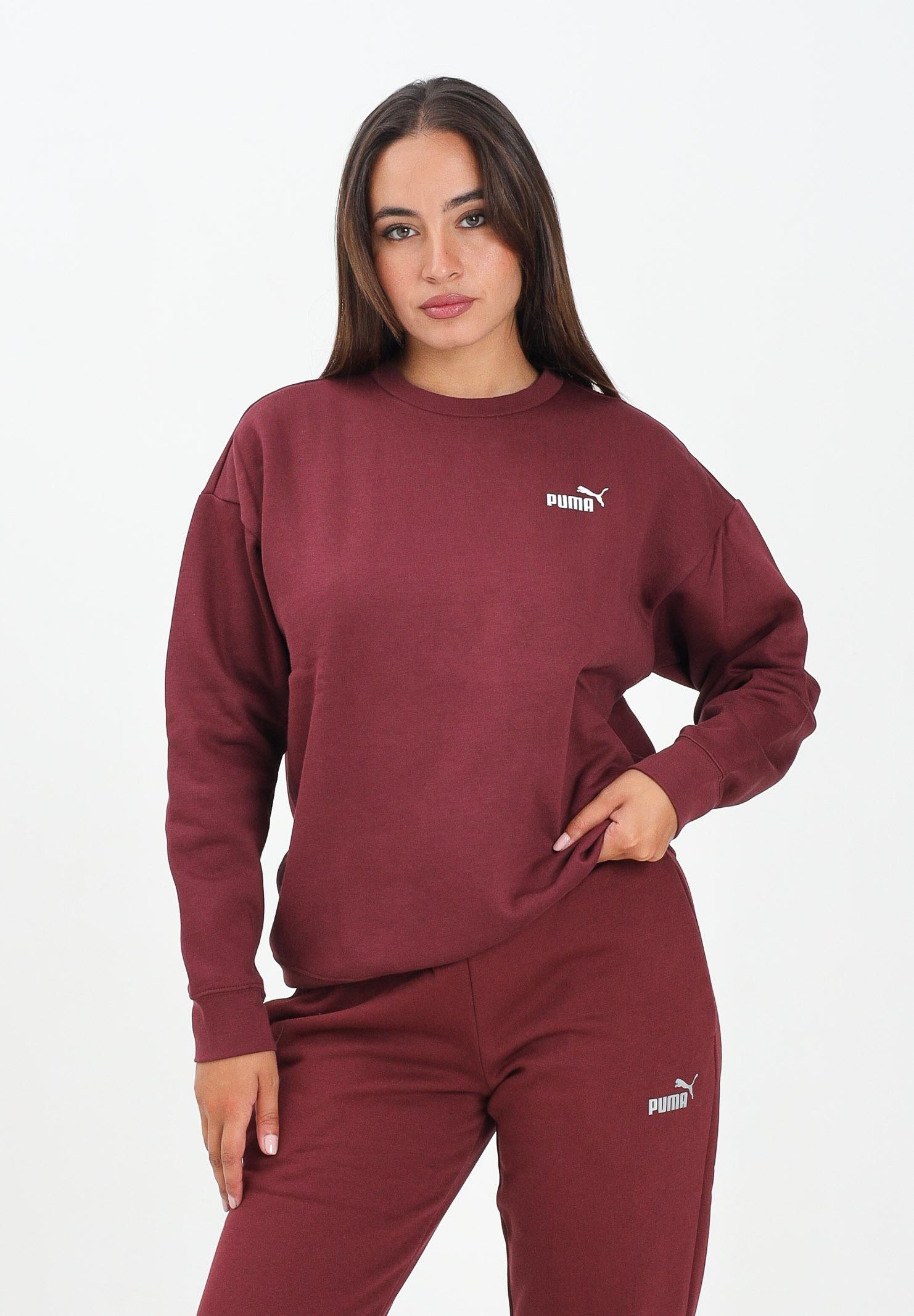PUMA Felpa girocollo ESS N. 1 bordeaux da donna 633268 96 PUMA 