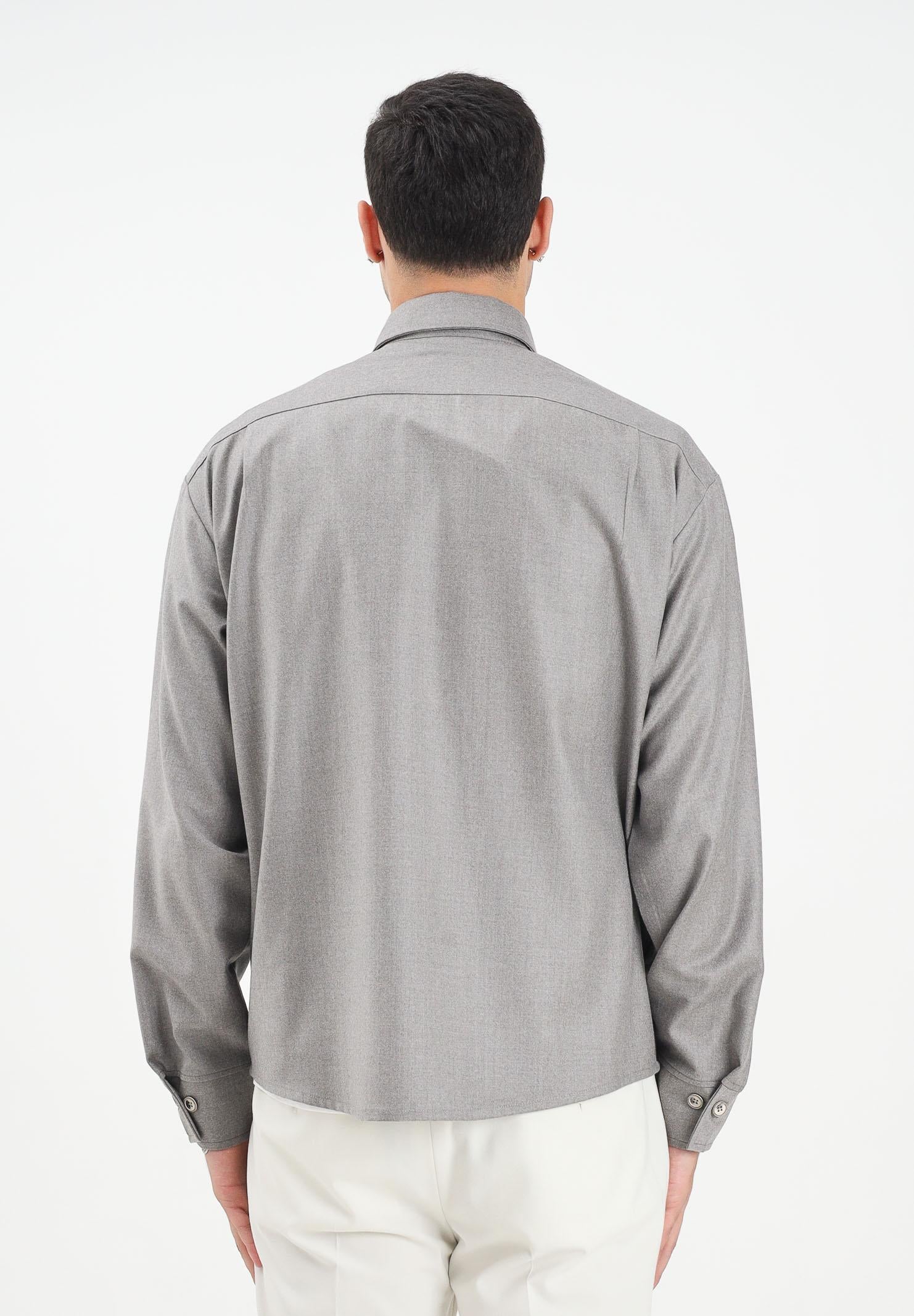 YES LONDON Camicia a manica lunga grigia da uomo XCM7221 BE YES LONDON 