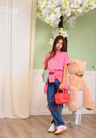 ADIDAS ORIGINALS T-shirt a manica corta Oversize Trefoil rosa da bambina JV8559  ADIDAS ORIGINALS 