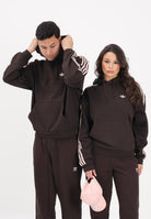 ADIDAS ORIGINALS Felpa con cappuccio ADICOLOR CLASSICS 3 STRIPES marrone e rosa per uomo e donna KE0880 . ADIDAS ORIGINALS 