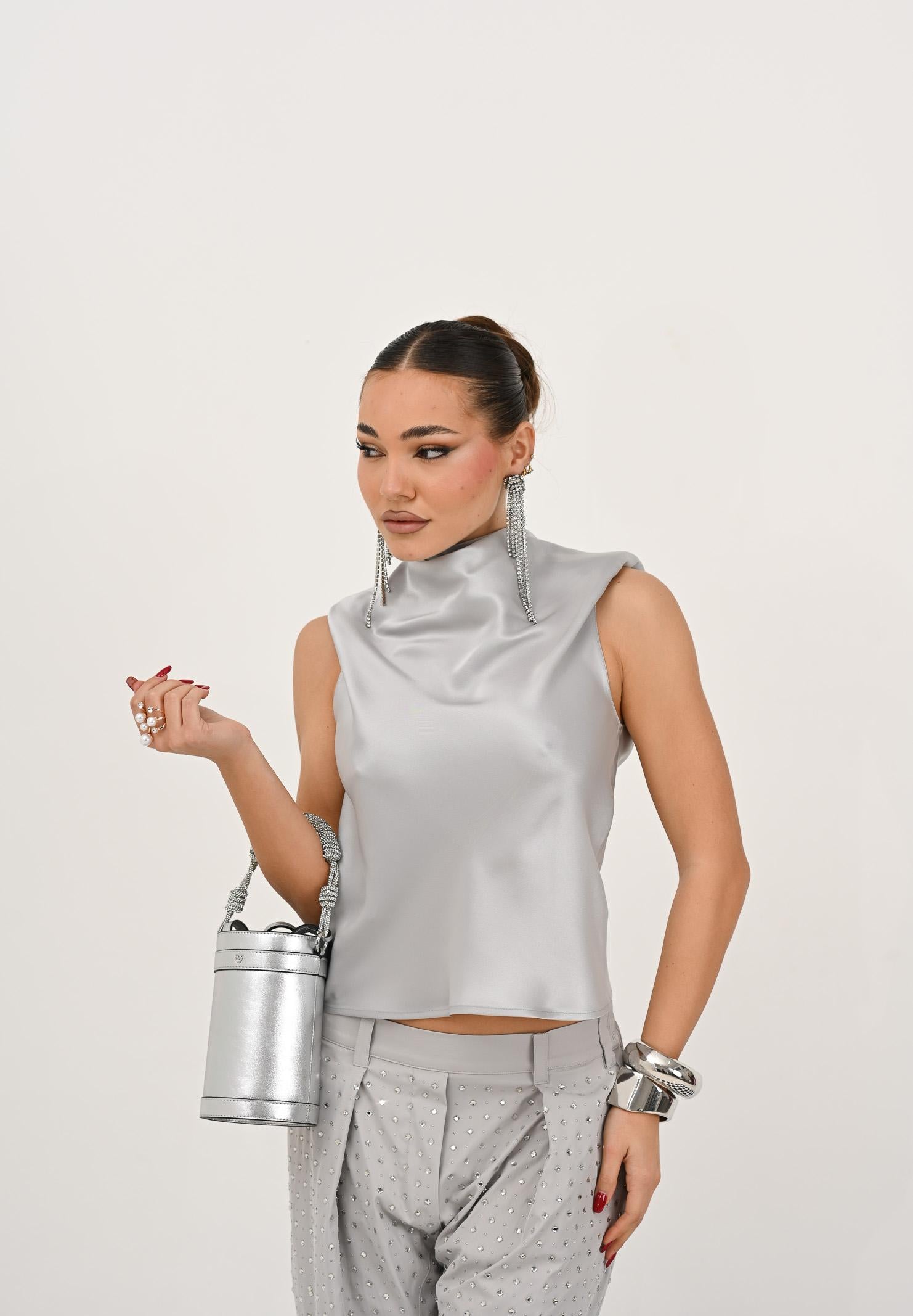 PINKO Top elegante grigio da donna 106080A1Y5 II2 PINKO 