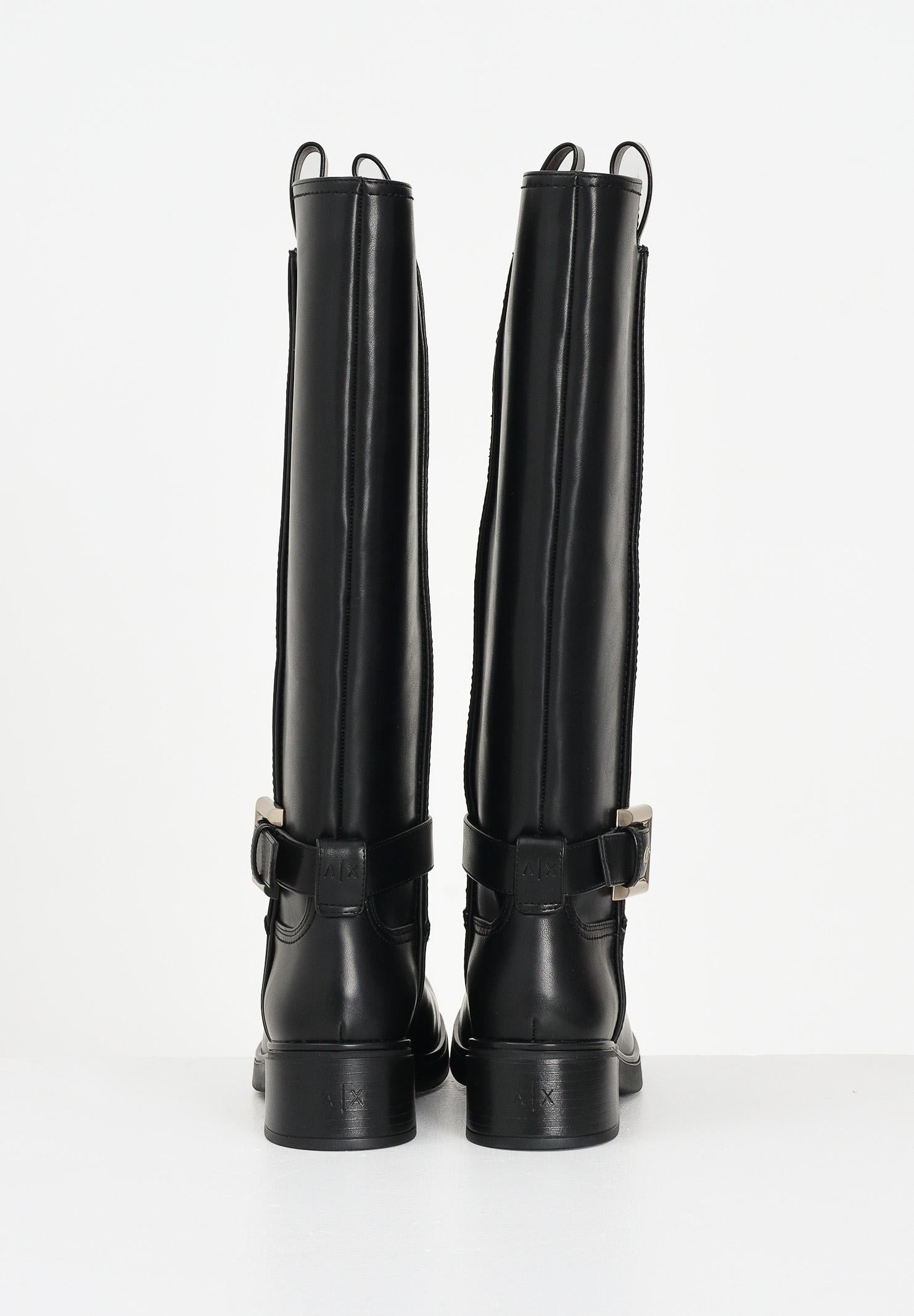 ARMANI EXCHANGE Stivali alti neri da donna con fibbia XW001655AF17476 UC001 ARMANI EXCHANGE 