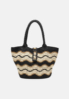 F**K Borsa a spalla nera e beige da donna con motivo a onde FA26-SW0061BK . F**K 