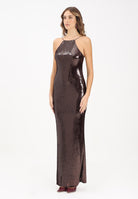 PATRIZIA PEPE Abito lungo bordeaux da donna con paillettes 8A1567J326 M549 PATRIZIA PEPE 