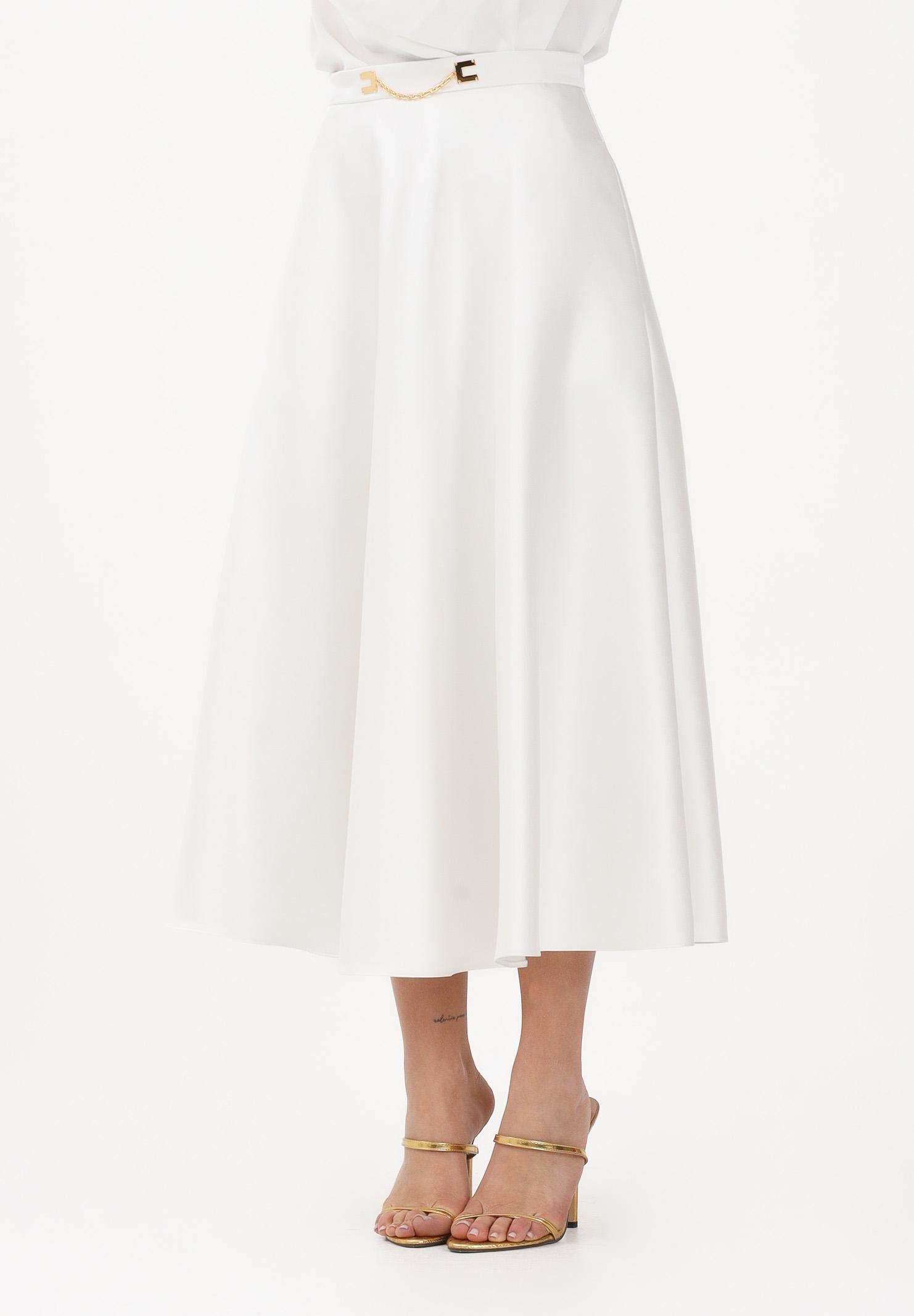 ELISABETTA FRANCHI Gonna midi avorio da donna GO15661E2 360 ELISABETTA FRANCHI 