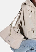 ARMANI EXCHANGE Borsa a spalla beige da donna con taschino XW001213AF22645 U6223 ARMANI EXCHANGE 