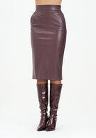 ELISABETTA FRANCHI Gonna midi bordeaux da donna con ganci gioiello GO14557E2 EA4 ELISABETTA FRANCHI 