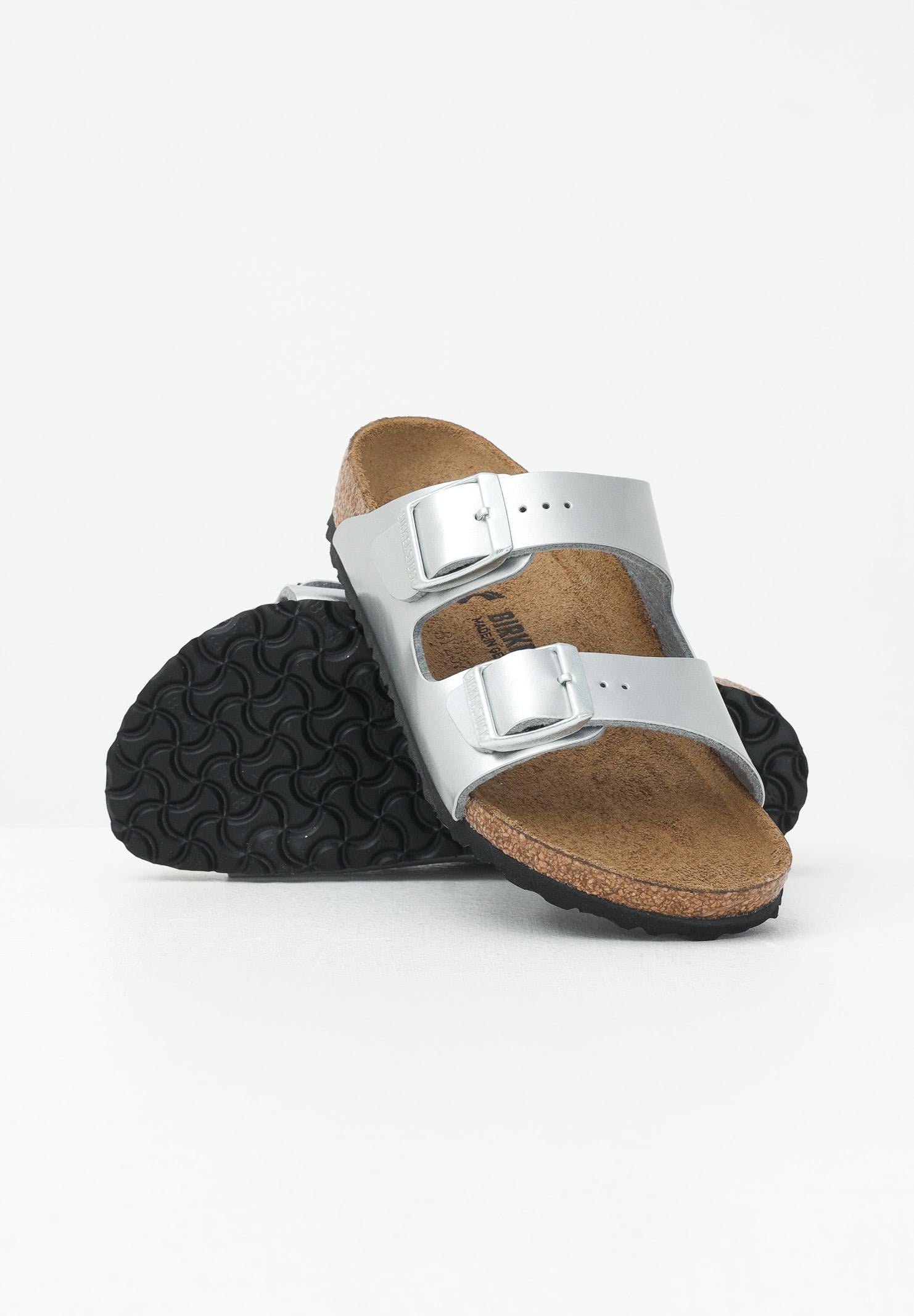 BIRKENSTOCK Ciabatte Arizona argento da bambina 1019400 . BIRKENSTOCK 