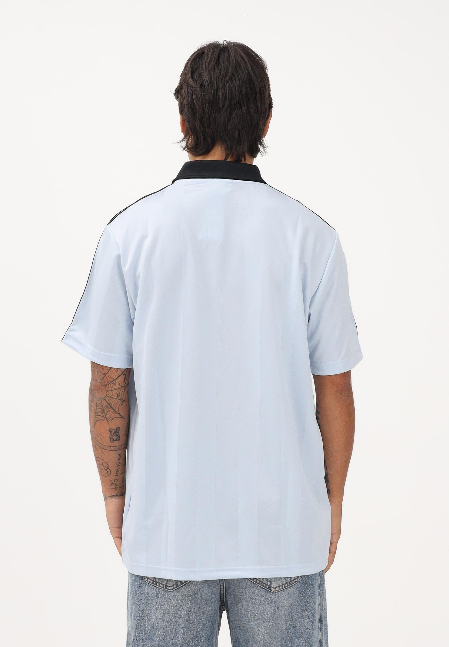 ADIDAS ORIGINALS Polo a manica corta ARCHIVE COLLAR ENGINEERED celeste per uomo e donna KE2453 . ADIDAS ORIGINALS 