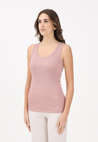 VICOLO Canotta rosa da donna realizzata in un tessuto lavorato con filato lamé UF0055 RO VICOLO 