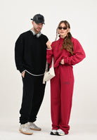 GCDS Pantalone sportivo bordeaux per uomo e donna con stampa logo B2EW3001JD1 49 GCDS 