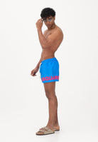 DSQUARED2 Shorts mare blu acceso da uomo con stampa logo D7B5C6750 452 DSQUARED2 