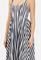 SPORTMAX Abito midi SPXFILMATO bianco e nero da donna con fantasia a righe 2612221112600 004 SPORTMAX 